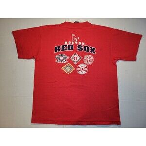 VINTAGE Boston Red Sox Shirt Mens 2XL Red Cooperstown Collection‎ MLB Majestic